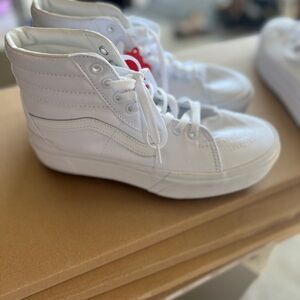 Vans White High-Top Sneakers platform
